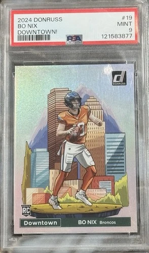 2024 Donruss Bo Nix RC Downtown #19 PSA 9