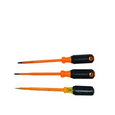 Klein Tools Insulated Screwdriver Lot 3 Pc 1000V Made in USA 601-6 681-6 684-6
