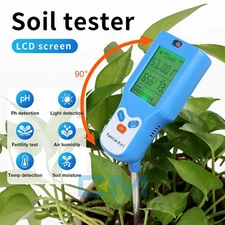 6-in-1 Soil pH Water Moisture Light Tester Meter For Plants Garden Seeding Grow