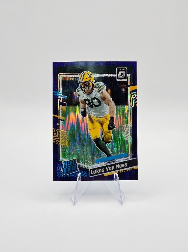 Lukas Van Ness 2023 Panini Donruss Optic RC Purple Shock SP #240 Packers