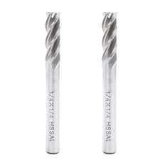 1/4 Inch HSS 4 Flutes End Mills Milling Cutter End Drill Bit Straight Shank Pack