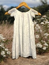 LOVESHACKFANCY Girls Lou Dress Size 5-6 Antique White Eyelet Cotton New With Tag