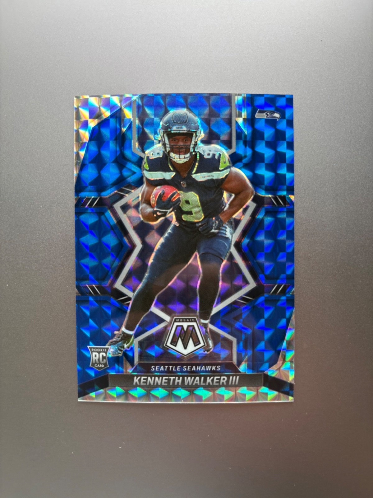 2022 Mosaic Kenneth Walker III #308 Blue Mosaic 56/99 RC Superbowl MVP