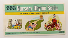 Vintage Eureka Nursery Rhyme Gummed Seals Booklet 85313 36 Stickers NOS