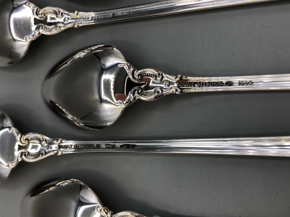 Juego de 8 cucharaditas heladas de plata de ley El Grandee by Towle 8 1/8" Foto 4 de 4