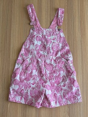 Vtg Lilly Pulitzer Night Owls Overalls Shortalls Girls Youth 8 Pink Cute Preppy