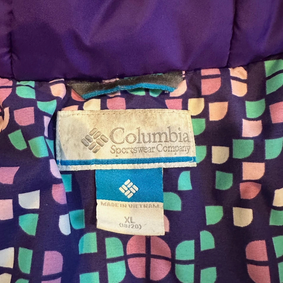 GUC Girl's Columbia Sportswear Purple Hooded Zip Warm Coat, Size XL 18/20 - Image 4 of 4