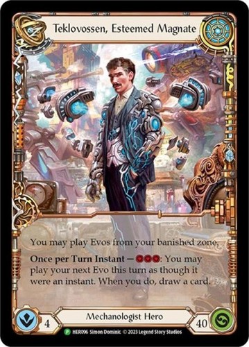 Flesh and Blood FAB Teklovossen, Esteemed Magnate NM 1st EditionRainbow Foil