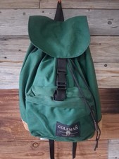 Vintage Coleman Made In USA Single Buckle Backpack Full Leather Bottom EUC 90's