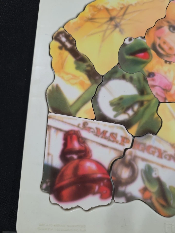 RARO 1981 MISS M.S. Puzzle de plástico PIGGY & KERMIT Fisher-Price Muppets Henson Foto 4 de 4