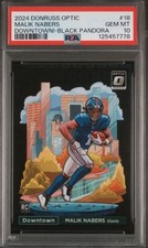2024 Panini Donruss Optic - Downtown! Malik Nabers #18 Black Pandora   /25 (RC)
