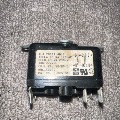 Relay 184-20114-401E, 12FLA, 60LRA, 125VAC, BFLA, Coil 24V, 50/60HZ, 250VAC