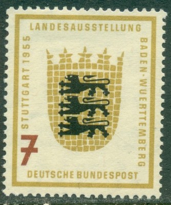 Deutschland 1955 Wappen Baden-Württemberg Stuttgart 7Pfg MLH