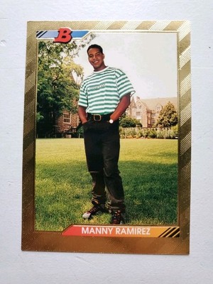 1992 Bowman Baseball Manny Ramirez Gold Foil Rookie Card #676 MINT