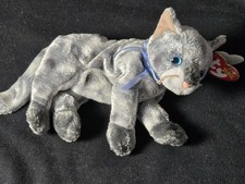 2002 Ty Beanie Babies Baby - Frisco the Gray Cat w/ blue eyes 7" NWT Retired