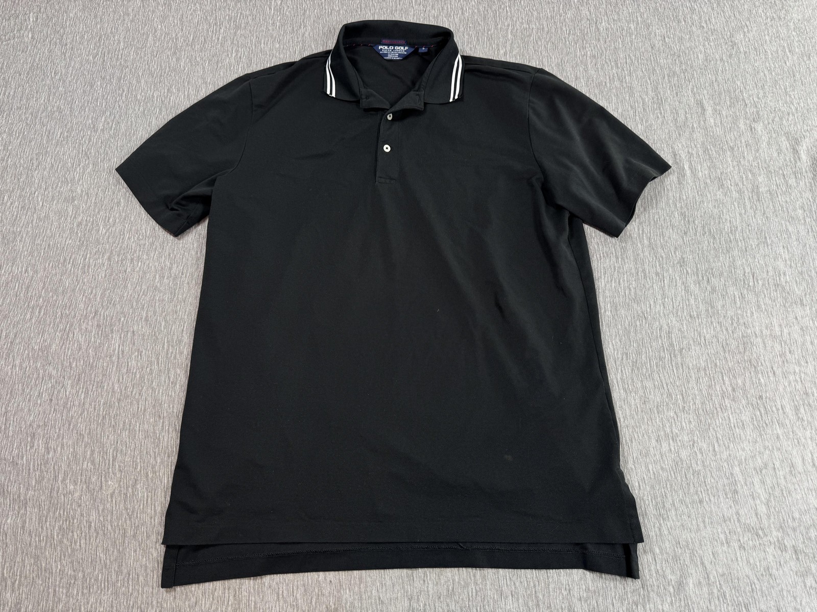 Polo Ralph Lauren Polo Shirt Mens Large Black Performance Polo Golf Stretch Knit