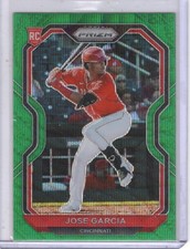 2021 Panini Prizm Green Wave Prizm RC #74 Jose Garcia Cincinnati Reds