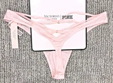 Victoria's Secret Very Sexy NWT Medium Pink Strappy High Leg Thong Panty