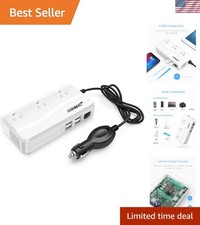 200W DC to AC Power Inverter with 4.2A USB Ports - Ideal for On-the-Go Charging