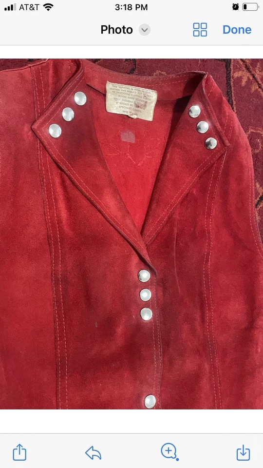 Chaleco Top Vintage Años 60 Gamuza Pequeño Inglés Foto 3 de 4