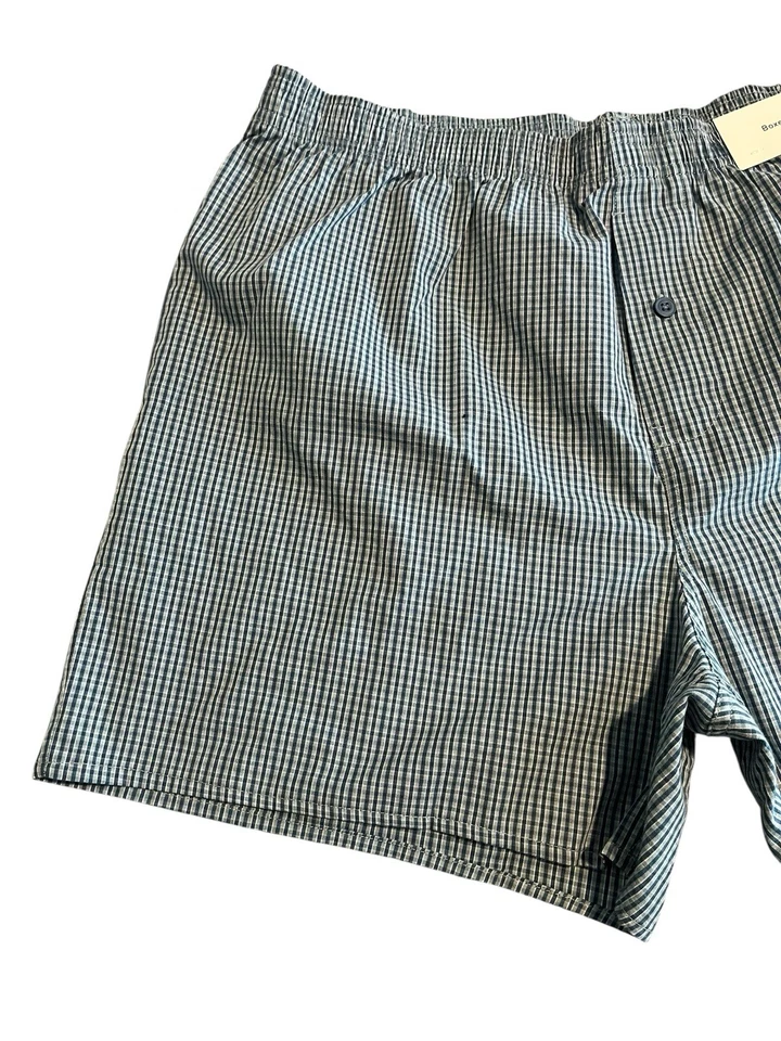 Calzoncillos boxer Hollister para hombre talla grande azul a cuadros jersey tejido cintura elástica nuevos con etiquetas Foto 2 de 4