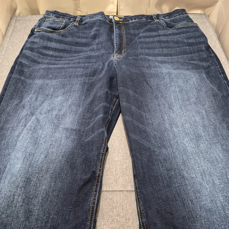 Pantalones de mezclilla para mujer KUT from the Kloth Plus tiro alto pierna ancha dobladillo limpio fortaleza 22 W Foto 3 de 4