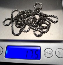 15  , 2mm, Vintage Sterling Silver Italy .925 Silver Box Chain, Necklace