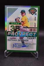 Nathan Dettmer Auto 2024 Panini Prospect Edition Green Holo Oakland Athletics