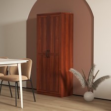 63" Kitchen Pantry, Storage Cabinet with 2 Doors, Adjustable Shelves