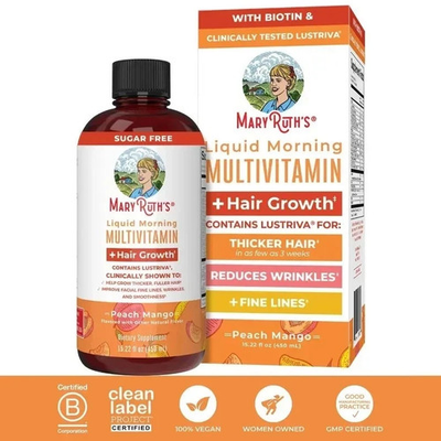 #ad Mary Ruth’s Liquid Morning Multivitamin Hair Growth Peach Mango 15.22OZ $16.52