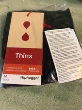 Thinx Hiphugger Period Panties Size M Moderate Flow Black