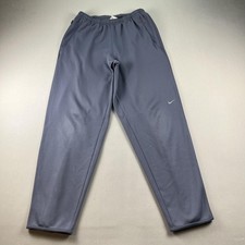 Vintage Nike Track Sweatpants Mens Medium Gray Dri-FIT Knit Swoosh Athletic y2k
