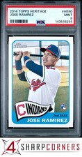 2014 TOPPS HERITAGE #H590 JOSE RAMIREZ RC INDIANS PSA 9