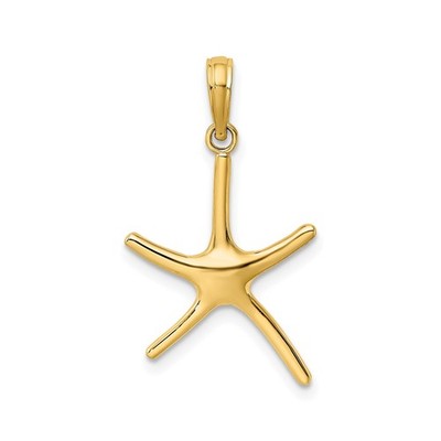 14k Gelbgold Seestern Anhänger Minimalistisch Maritim Charm für Frauen Strand Schmuck