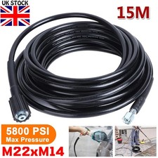 15M Replacement High Pressure Washer Hose Heavy Duty M22-M14 Jet Power Wash Pipe