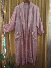 Y2K Victoria's Secret Long Pink Jacquard Satin Robe Sz S