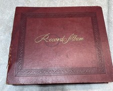 Vtg 45 RPM VINYL Red RECORD STORAGE ALBUM/ SLEEVE-BOOK-HOLDER-FOLDER 16 Records