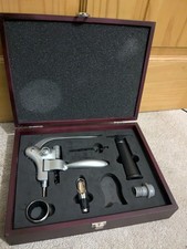 Corkscrew and wine saver wooden box set