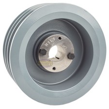 Cast Iron 6.5" Triple Groove Pulley 3 Belt B Section 5L 1-1/8" Sheave Bushing