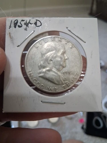 1954-D Franklin Half Dollar 50C Denver  circulated 90% Silver. Under Melt Price
