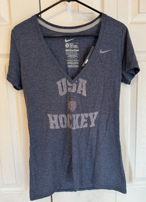 Nike USA Hockey Olympics Team Soft V-Neck T-Shirt Women's Size Large NEW