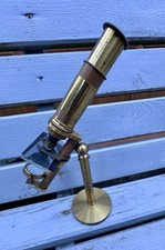 Vintage Brass Microscope for Students Antique Portable