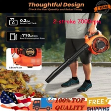 2-Stroke 25.4cc Gas Handheld Lawn Grass Leaf Blower Single Cylinder Air Cooling