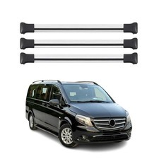Dachträger für Mercedes Viano Vito W638 W639 W447 2003-2025 75kg Alu Grau 3 tlg