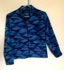 Eddie Bauer Kids Medium Blue Camo Full Zip Fleece Rugged Spring Outdoors Active