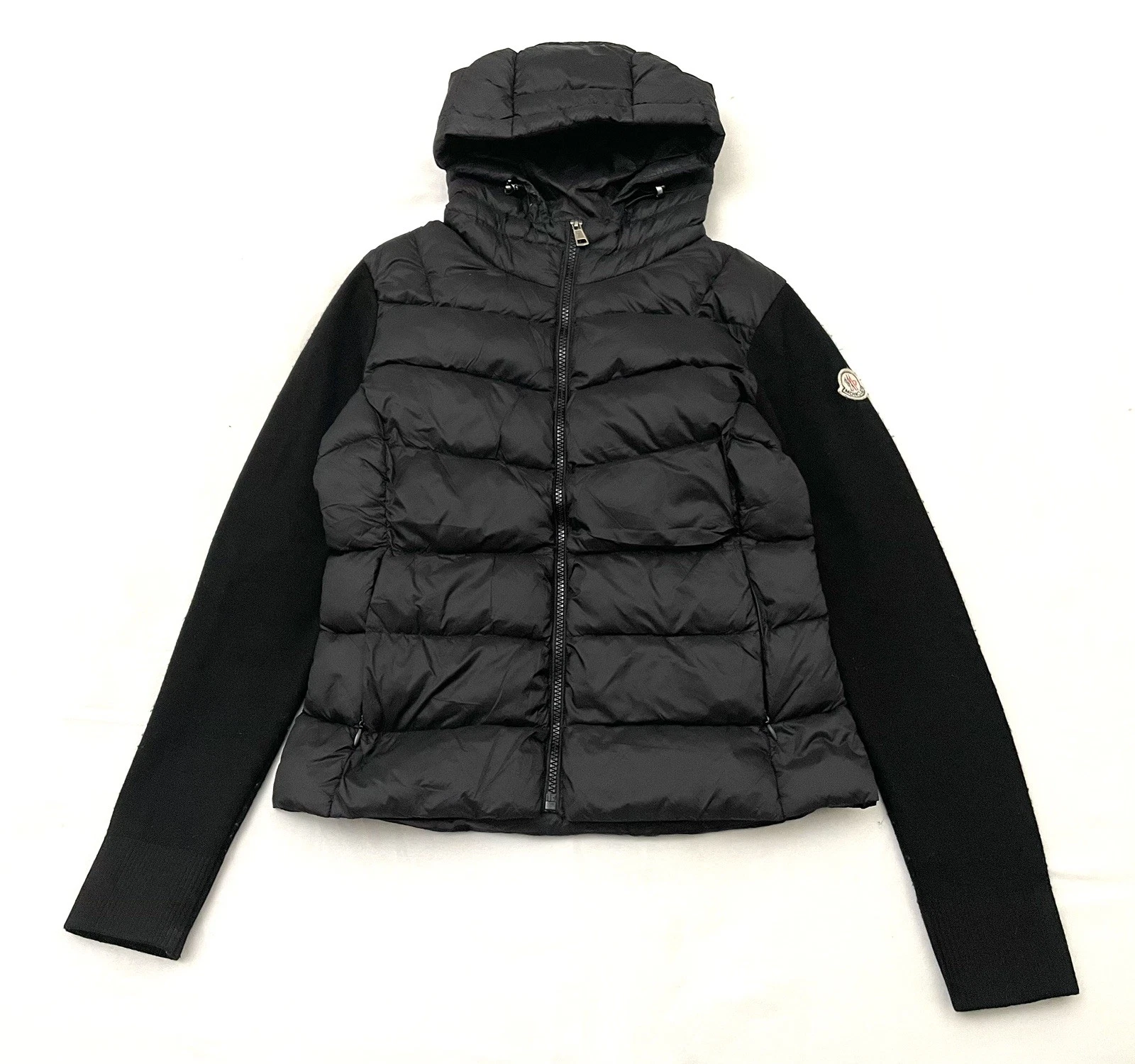 Moncler Kids Hooded Down Puffer Jacket Size 2 Black Full Zip