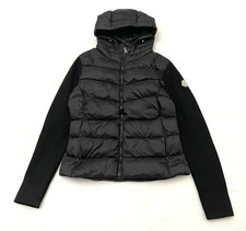 Moncler Kids Hooded Down Puffer Jacket Size 2 Black Full Zip