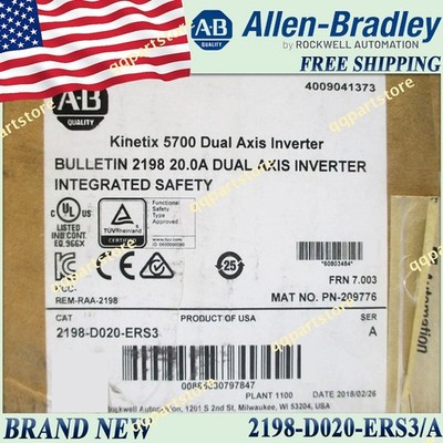2198D020ERS3 serA Kinetix 5700 Dual Axis Inverter AB Free Ship 2198-D020-ERS3/A
