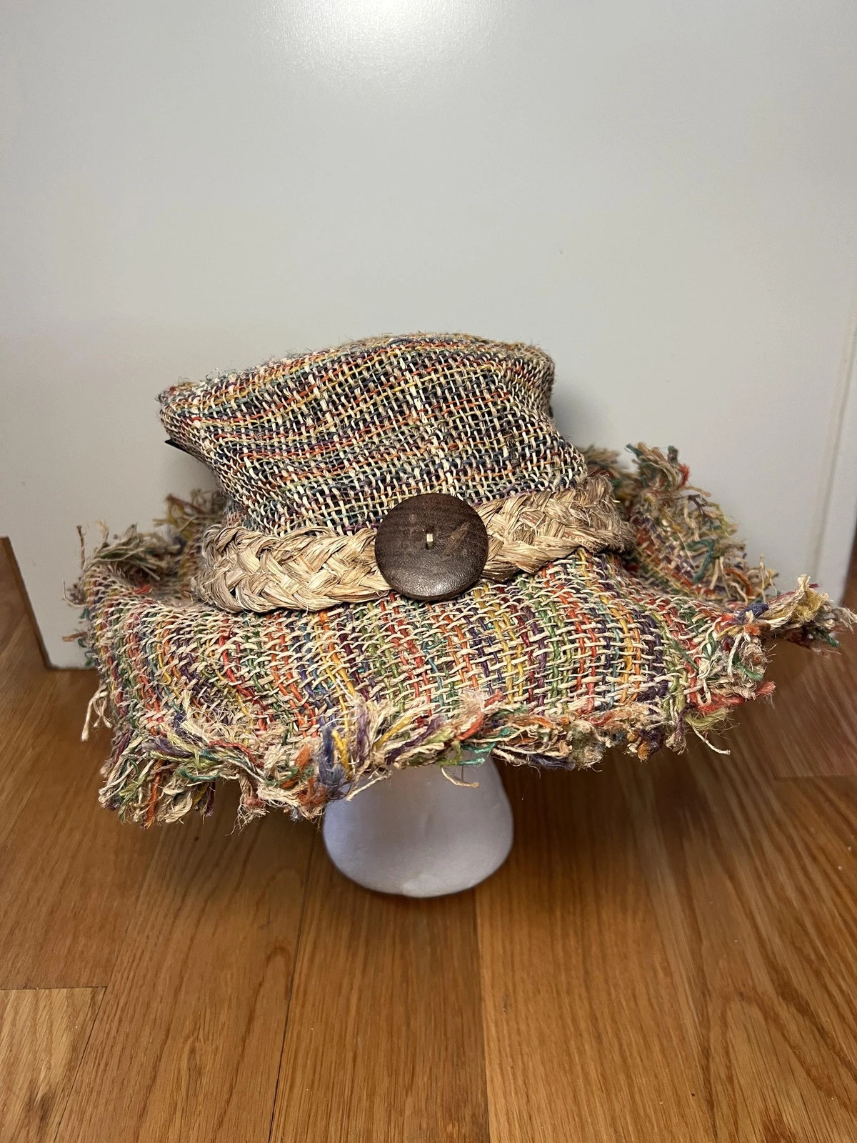WELO By Gypsy Rose Sun Hat Womens One Size Multicolor Hemp Boho Fringe Festival