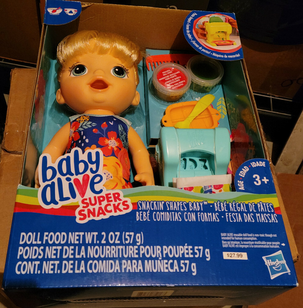 Hasbro Baby Alive Snackin Shapes Baby Blonde Vhtf Feed Change Doll 9 Peices For Sale Online Ebay